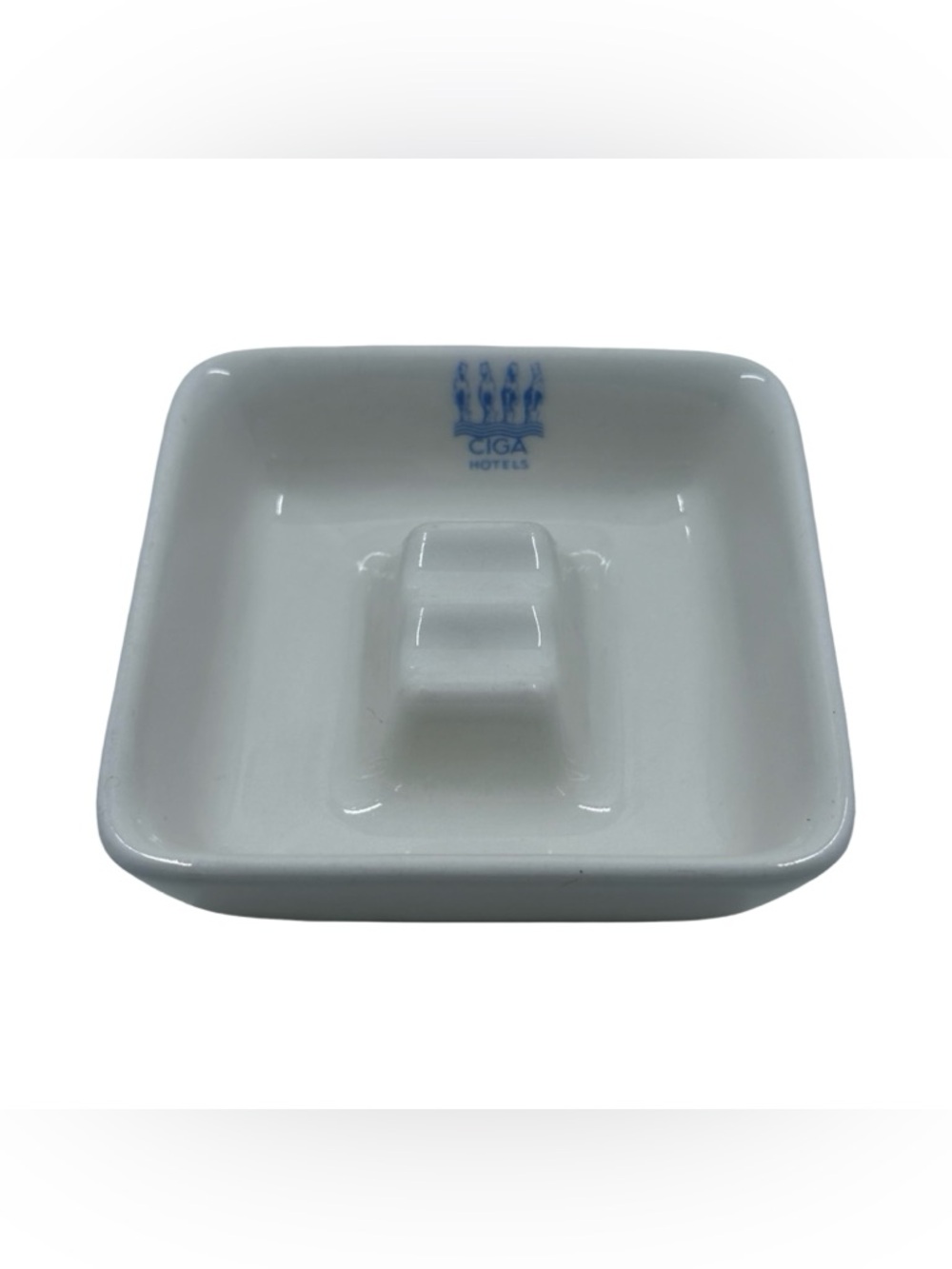 CIGA Hotels White Porcelain Ashtray Richard Ginori Porcelain Ariston ITALY